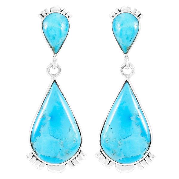 Turquoise Earrings Sterling Silver E1303-C75