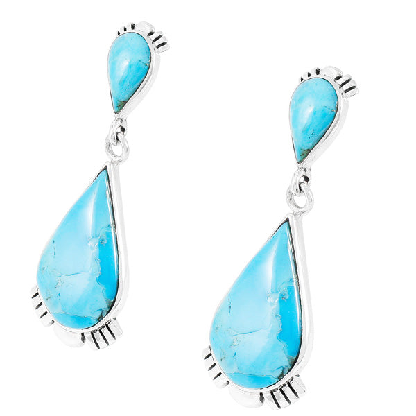 Turquoise Earrings Sterling Silver E1303-C75