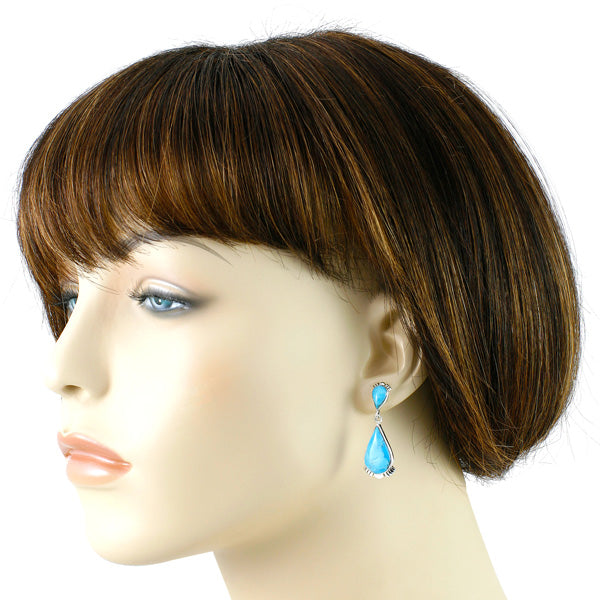 Turquoise Earrings Sterling Silver E1303-C75