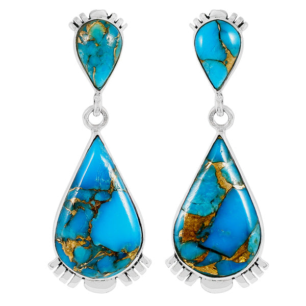 Matrix Turquoise Earrings Sterling Silver E1303-C84