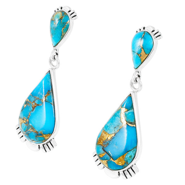 Matrix Turquoise Earrings Sterling Silver E1303-C84
