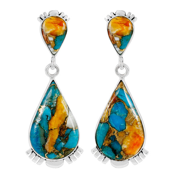 Spiny Turquoise Earrings Sterling Silver E1303-C89