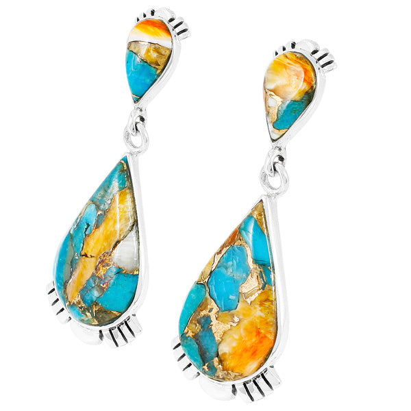 Spiny Turquoise Earrings Sterling Silver E1303-C89