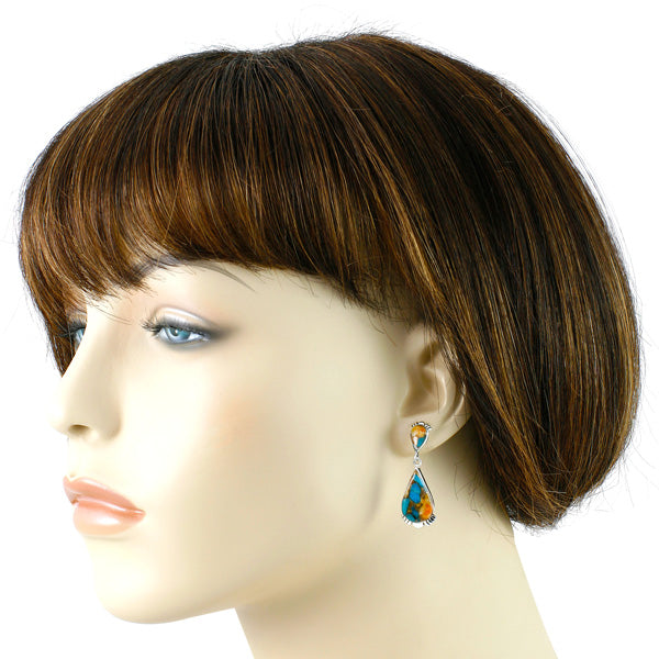 Spiny Turquoise Earrings Sterling Silver E1303-C89