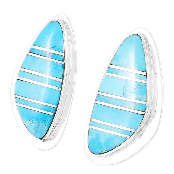 Turquoise Earrings Sterling Silver E1304-C05