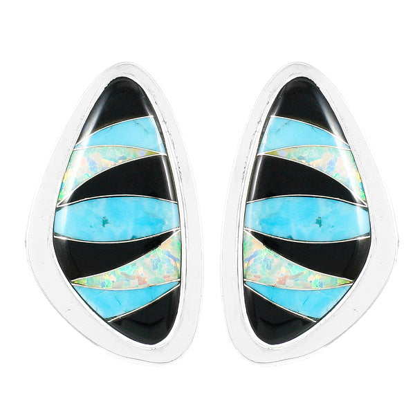 Multicolor Drop Earrings Sterling Silver E1304-C39