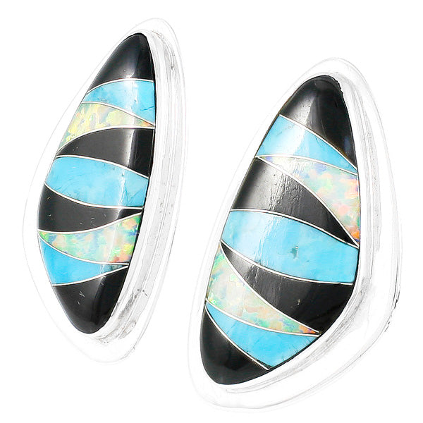 Multicolor Drop Earrings Sterling Silver E1304-C39