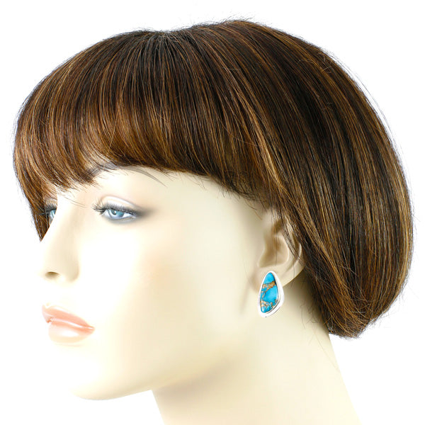 Matrix Turquoise Earrings Sterling Silver E1304-C84