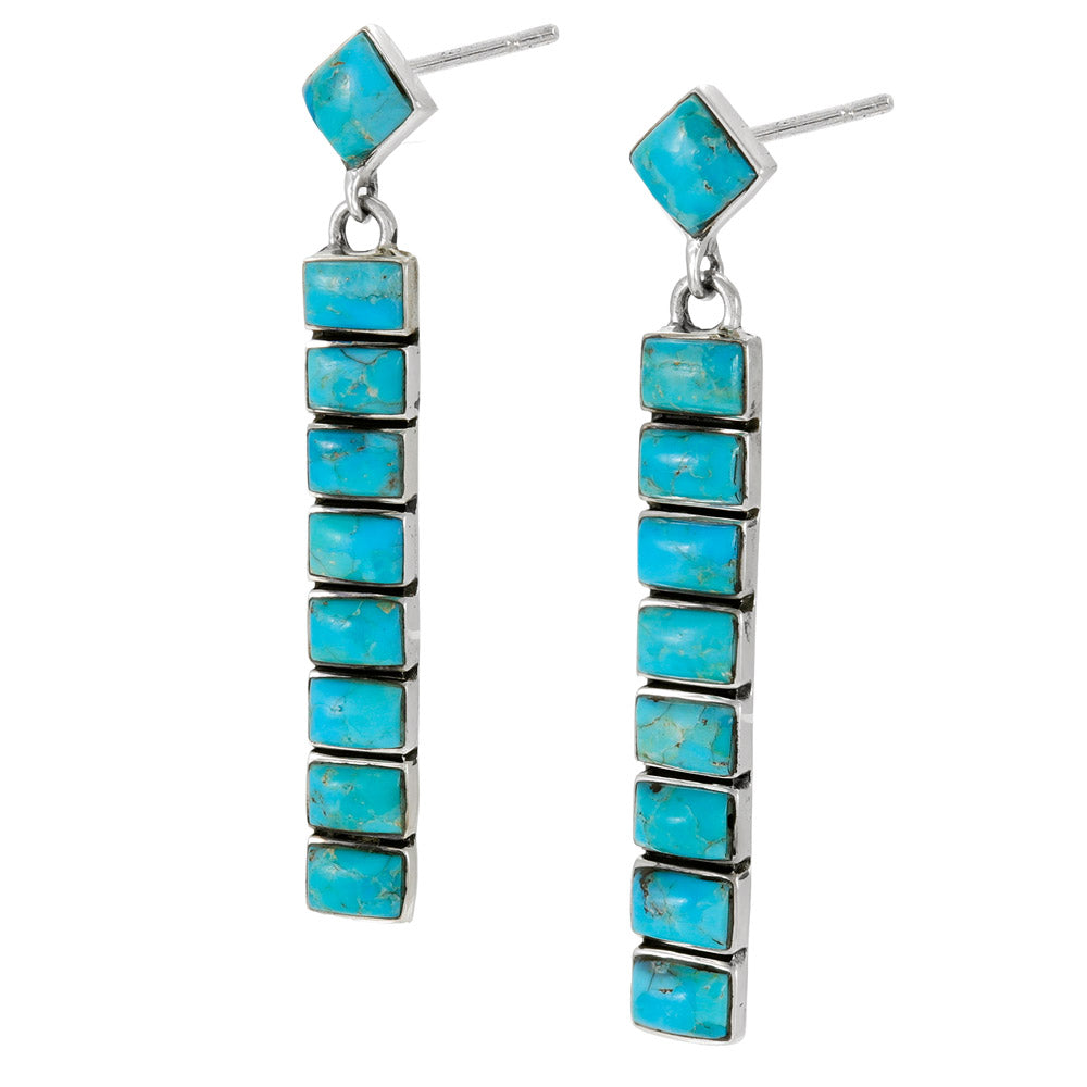Turquoise Earrings Sterling Silver E1305-C75