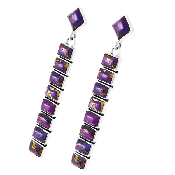 Purple Turquoise Earrings Sterling Silver E1305-C77