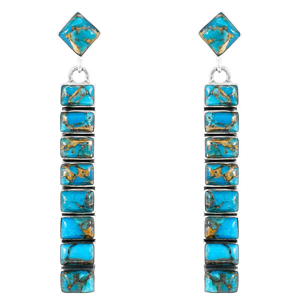 Matrix Turquoise Earrings Sterling Silver E1305-C84