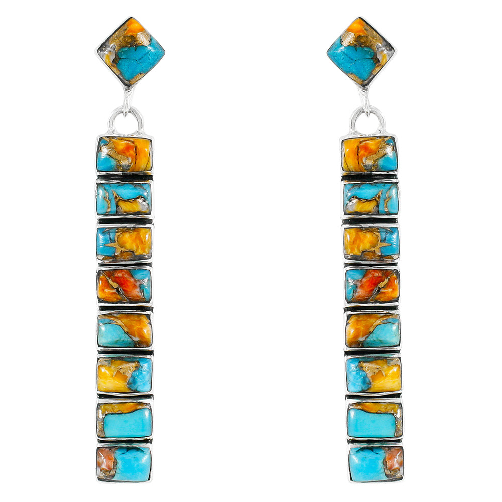 Spiny Turquoise Earrings Sterling Silver E1305-C89