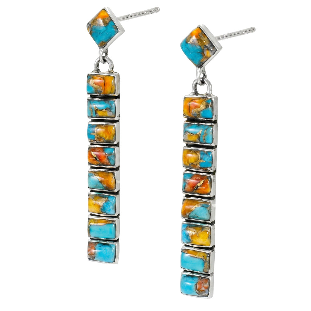 Spiny Turquoise Earrings Sterling Silver E1305-C89