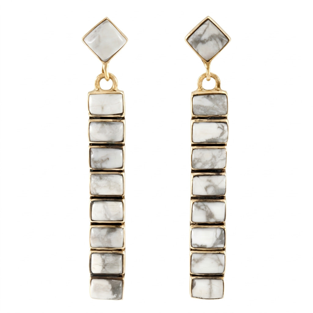 Howlite Earrings GoldCopper E1305-GB-C103