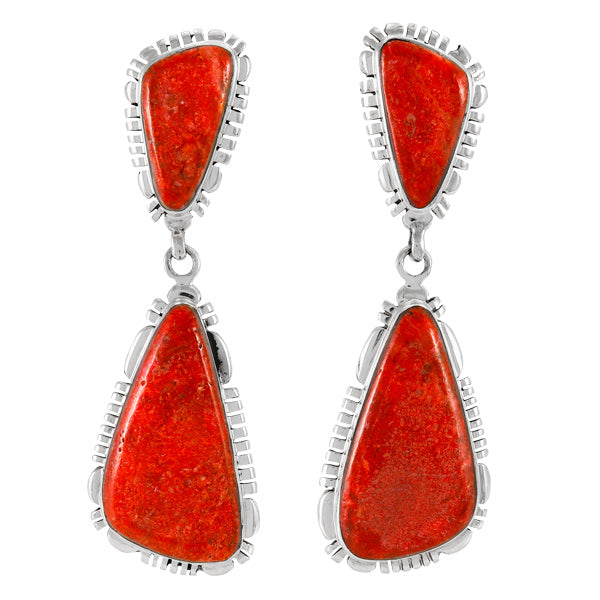 Coral Earrings Sterling Silver E1306-C74