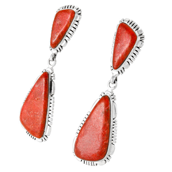 Coral Earrings Sterling Silver E1306-C74