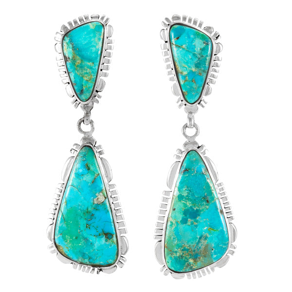 Turquoise Earrings Sterling Silver E1306-C75