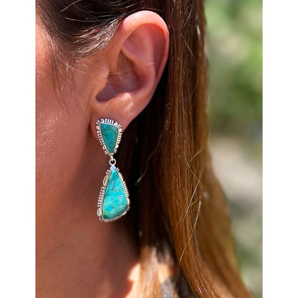 Turquoise Earrings Sterling Silver E1306-C75