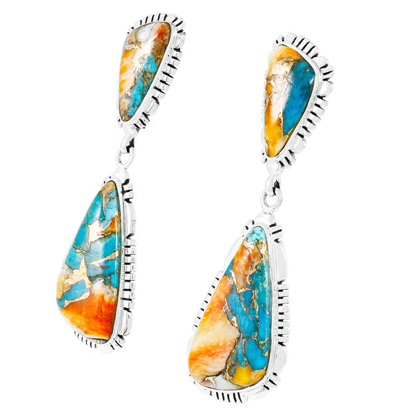 Spiny Turquoise Earrings Sterling Silver E1306-C89