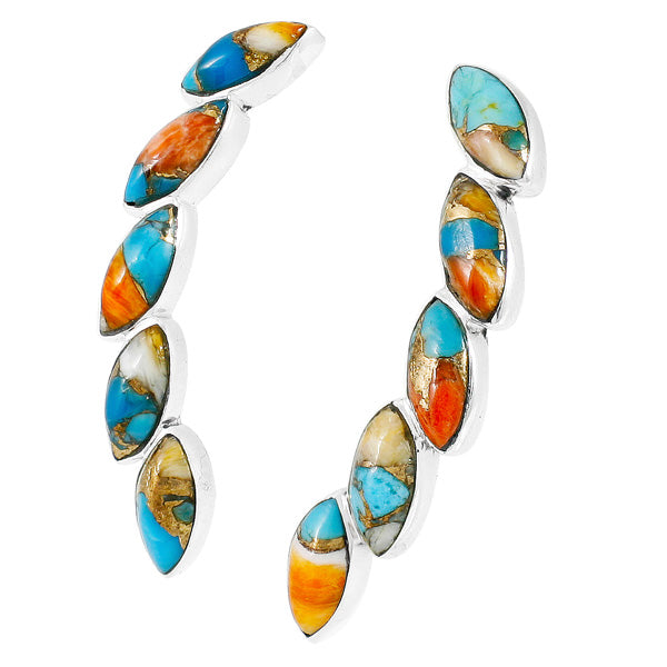 Spiny Turquoise Earrings Sterling Silver E1307-C89