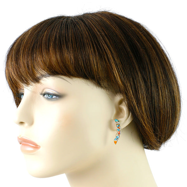 Spiny Turquoise Earrings Sterling Silver E1307-C89