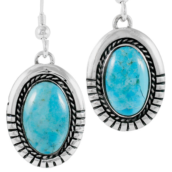 Sterling Silver Drop Earrings Turquoise E1308-C75