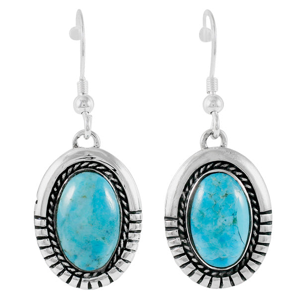 Sterling Silver Drop Earrings Turquoise E1308-C75