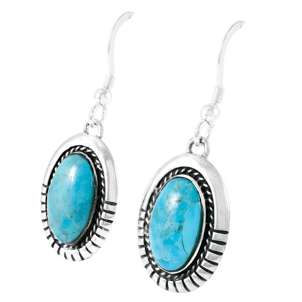 Sterling Silver Drop Earrings Turquoise E1308-C75
