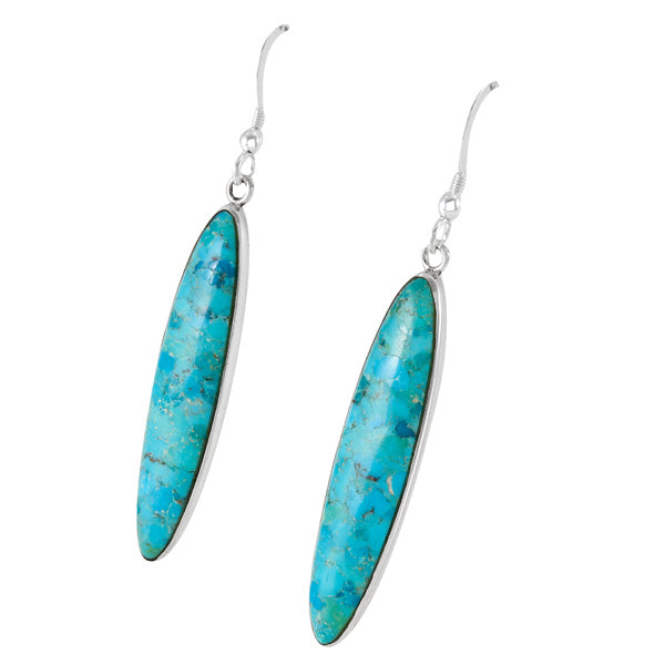 Turquoise Drop Earrings Sterling Silver E1309-C75