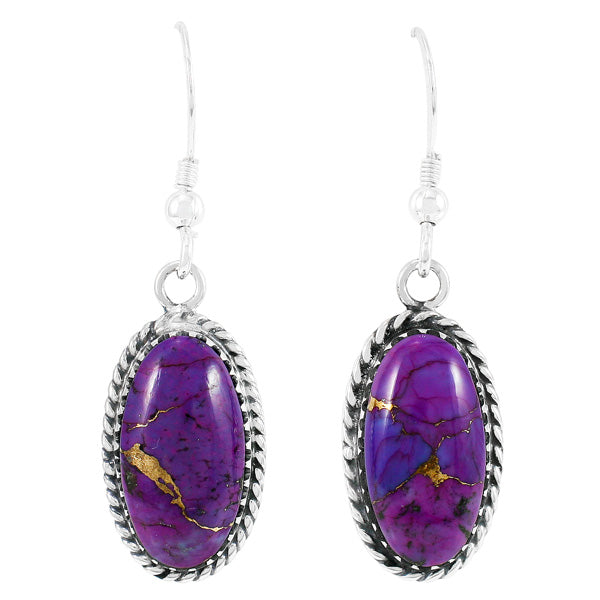 Purple Turquoise Earrings Sterling Silver E1310-C77