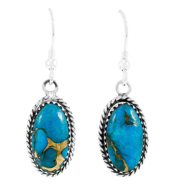 Matrix Turquoise Earrings Sterling Silver E1310-C84