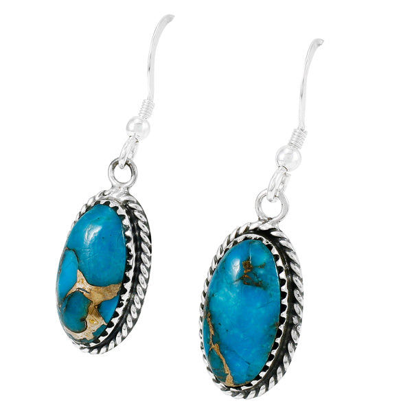 Matrix Turquoise Earrings Sterling Silver E1310-C84