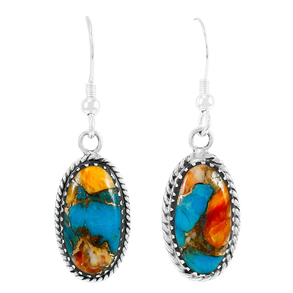 Spiny Turquoise Earrings Sterling Silver E1310-C89