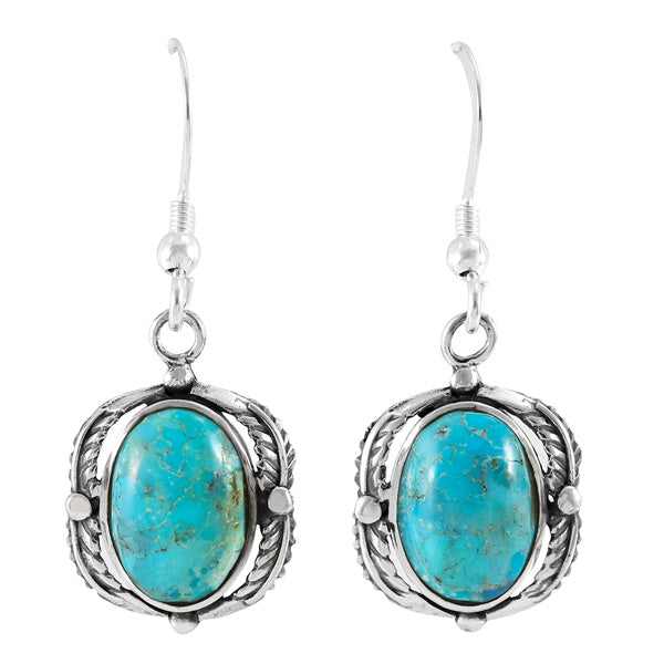 Turquoise Earrings Sterling Silver E1311-C75