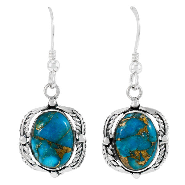 Matrix Turquoise Earrings Sterling Silver E1311-C84