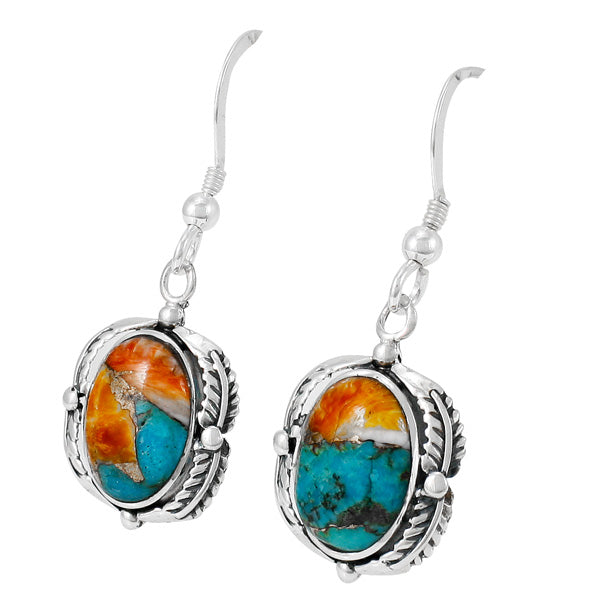 Spiny Turquoise Earrings Sterling Silver E1311-C89