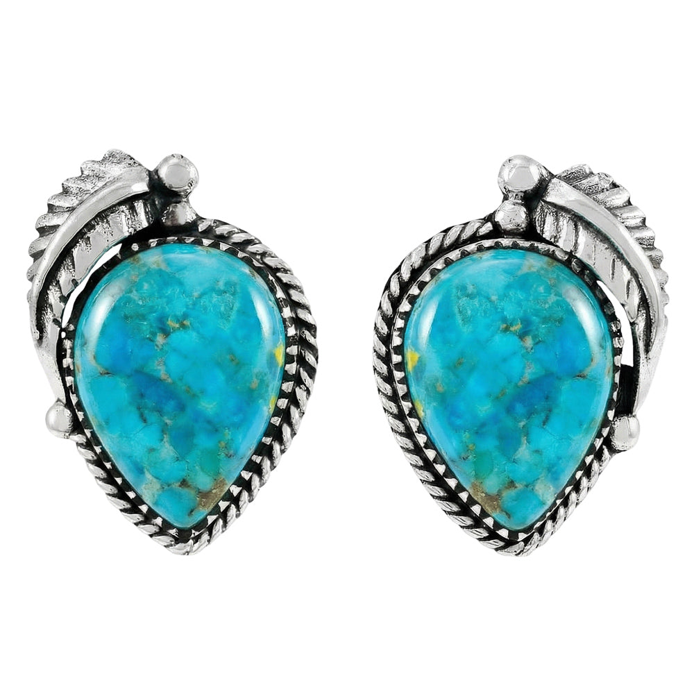Turquoise Earrings Sterling Silver E1312-C75