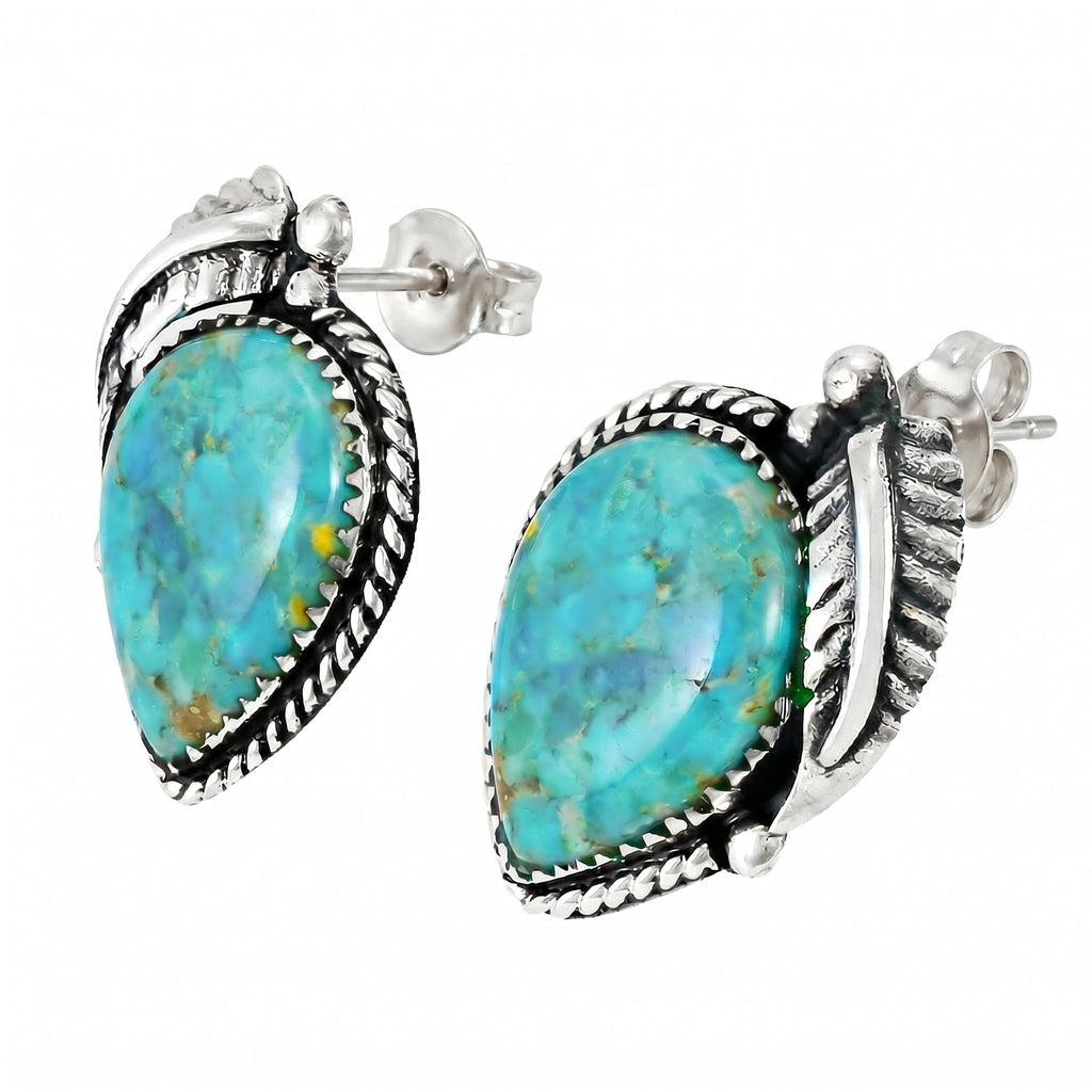 Turquoise Earrings Sterling Silver E1312-C75