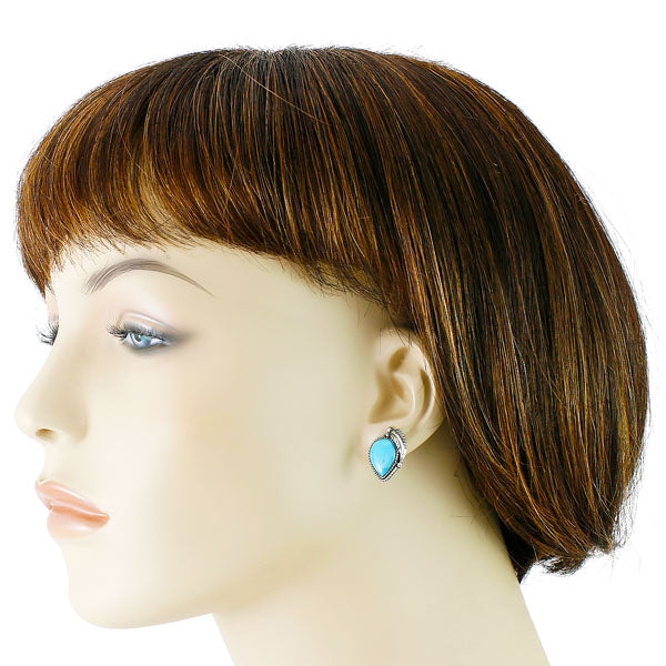 Turquoise Earrings Sterling Silver E1312-C75
