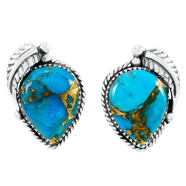 Matrix Turquoise Earrings Sterling Silver E1312-C84