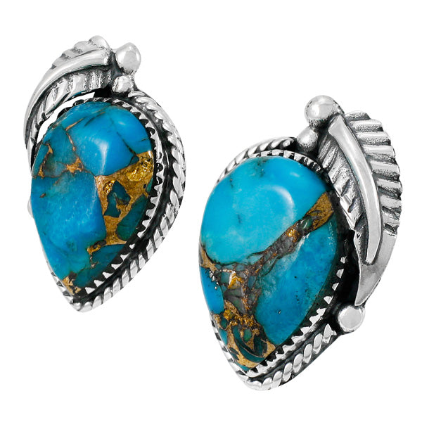 Matrix Turquoise Earrings Sterling Silver E1312-C84