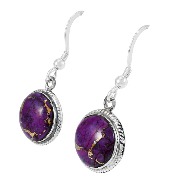 Purple Turquoise Earrings Sterling Silver E1313-C77