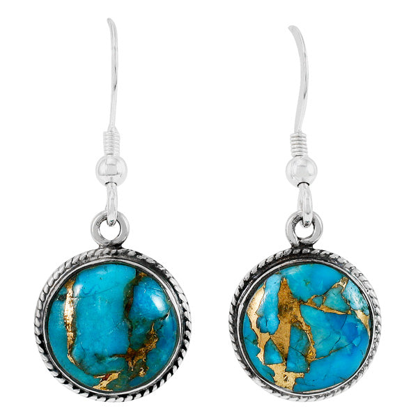 Matrix Turquoise Earrings Sterling Silver E1313-C84