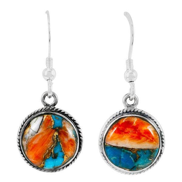 Spiny Turquoise Earrings Sterling Silver E1313-C89