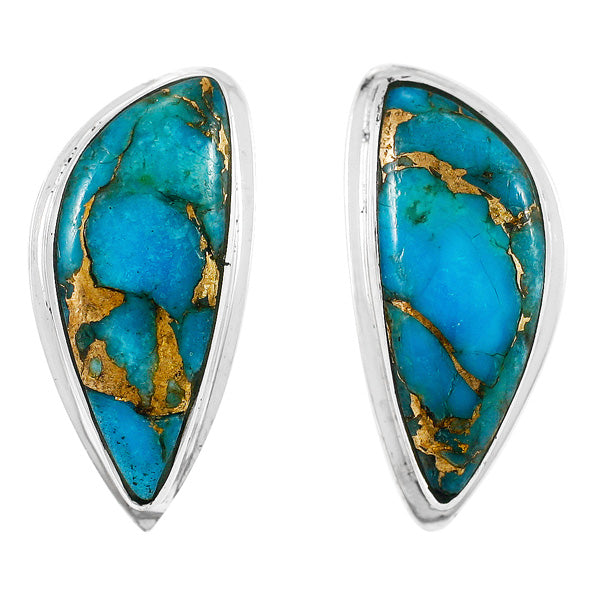 Matrix Turquoise Earrings Sterling Silver E1314-C84