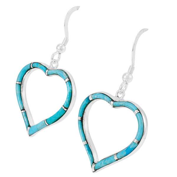 Turquoise Heart Earrings Sterling Silver E1315-C05