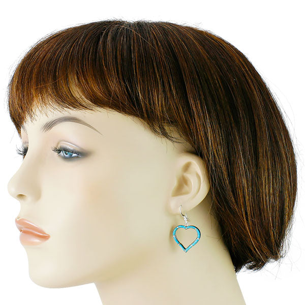Turquoise Heart Earrings Sterling Silver E1315-C05