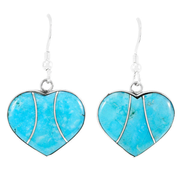 Turquoise Heart Earrings Sterling Silver E1316-C05