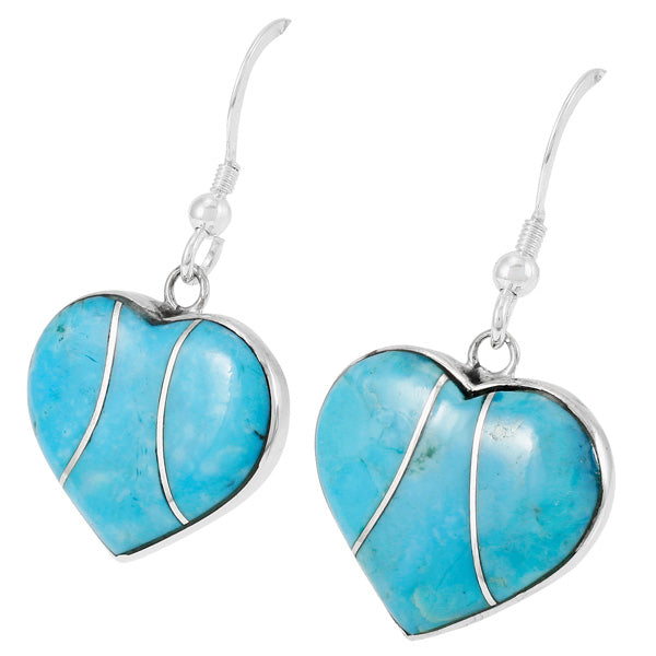 Turquoise Heart Earrings Sterling Silver E1316-C05