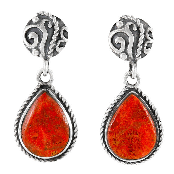 Coral Earrings Sterling Silver E1317-C74